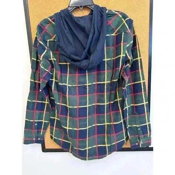 Original Penguin Men's Hooded Plaid Button Up Flannel Shirt Size Small - Picture 6 of 7